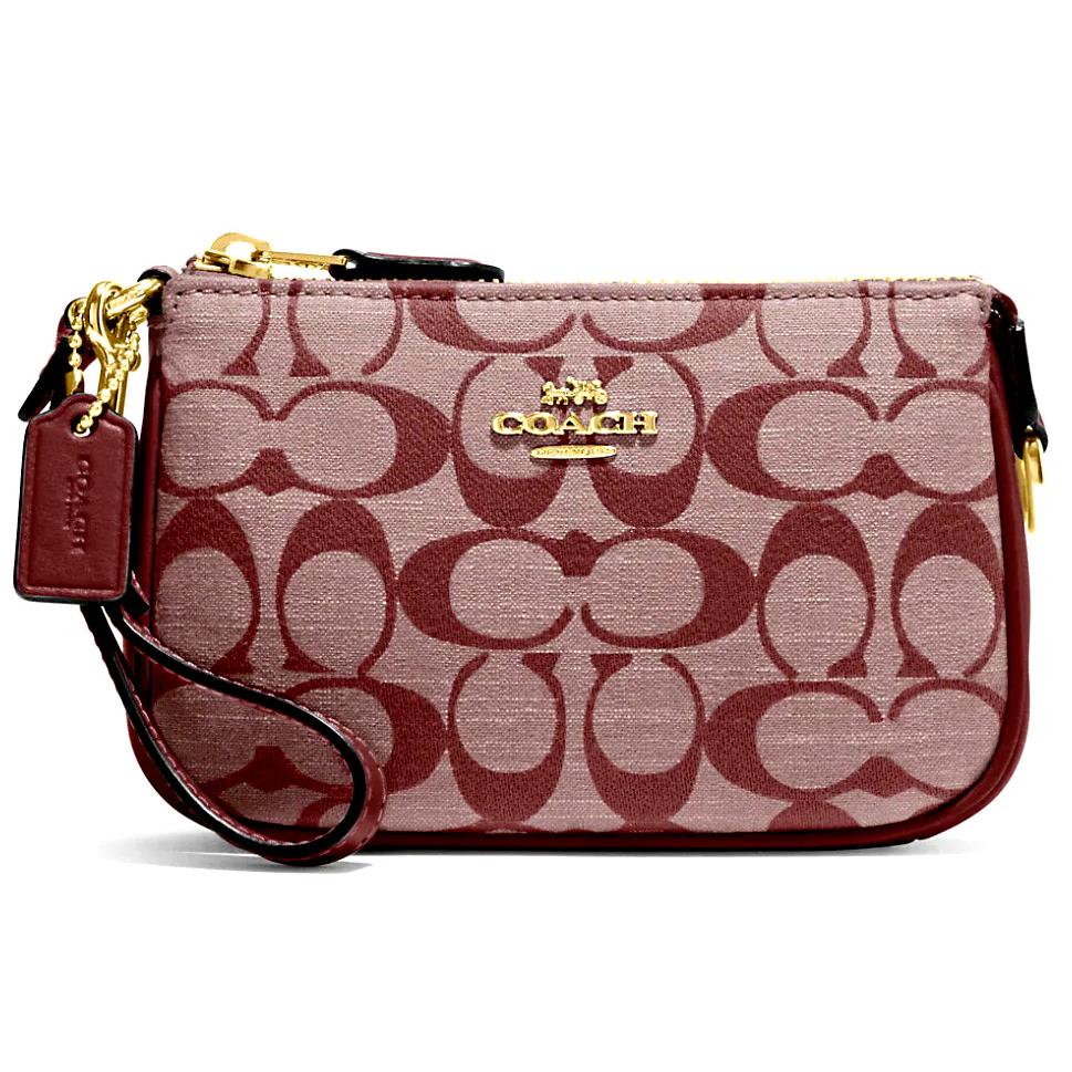 Coach Nolita 15 - Wine/gold Sig Chambray Smooth Leather C1027