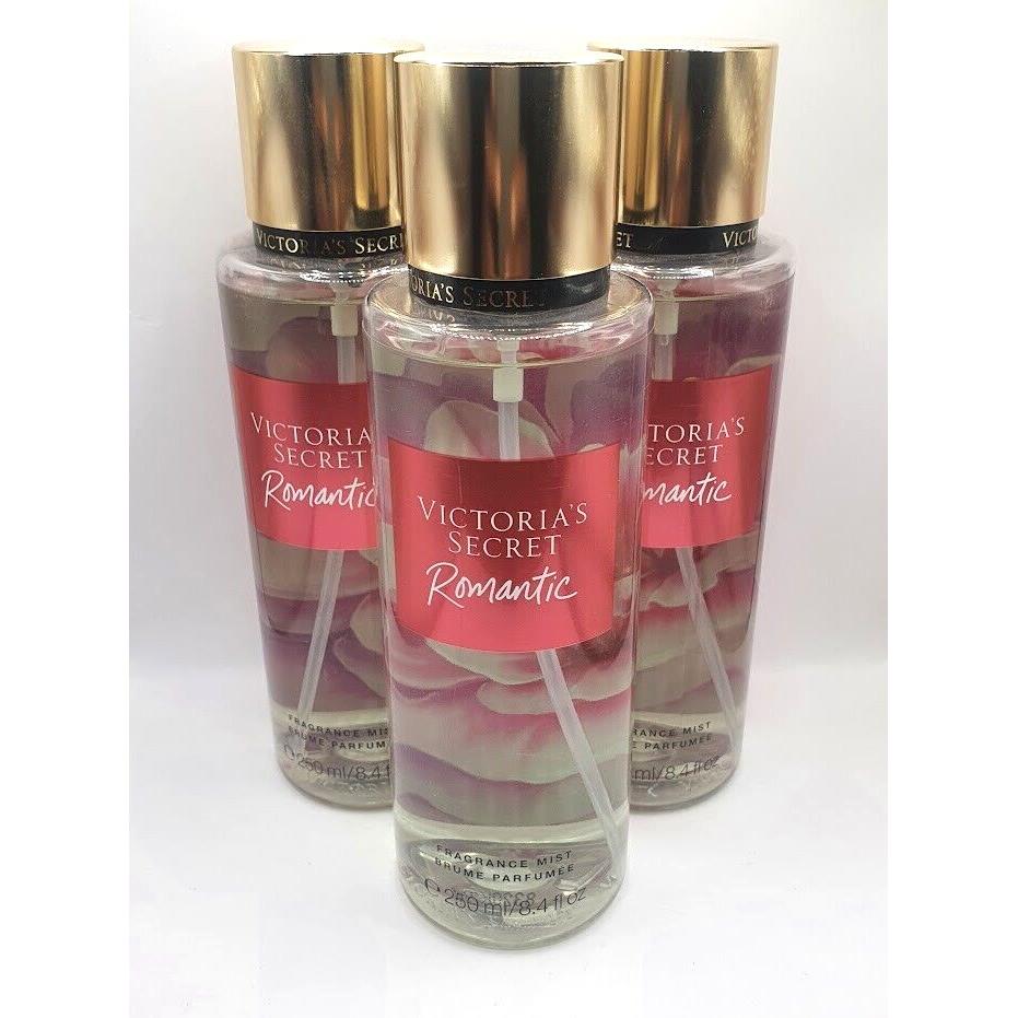 Victoria`s Secret Romantic Body Mist 8.4 FL OZ Set OF 3