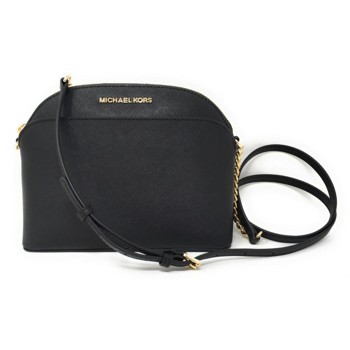 Michael Kors Emmy Saffiano Leather Medium Crossbody Bag - Black