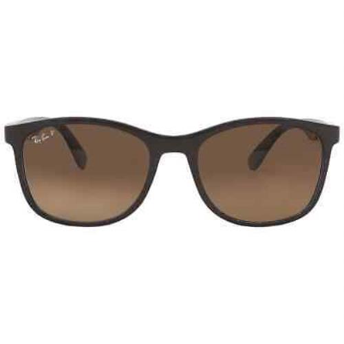 Ray Ban Polarized Brown Gradient Square Unisex Sunglasses RB4374 6600M2 56