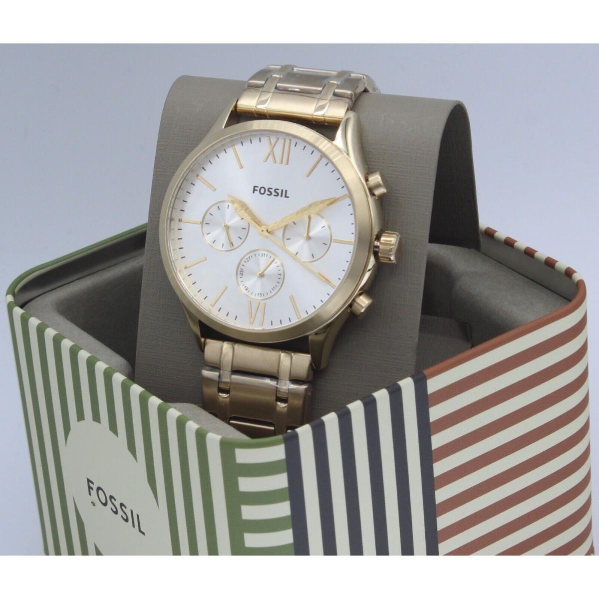 Fossil Fenmore Chronograph Midsize Gold Silver Men`s BQ2809 Watch