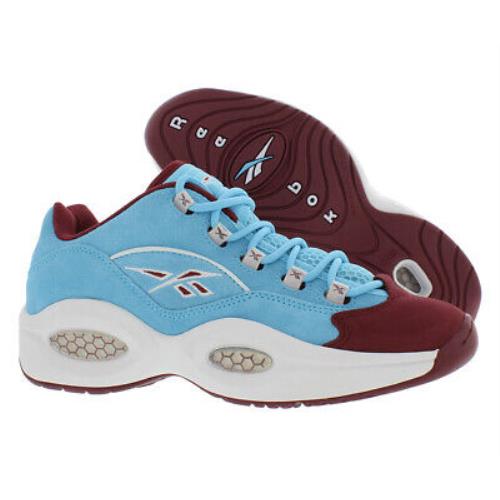 Reebok Question Low Mens Shoes Size 8 Color: Aqua/white/burgundy - Aqua/White/Burgundy , Blue Main