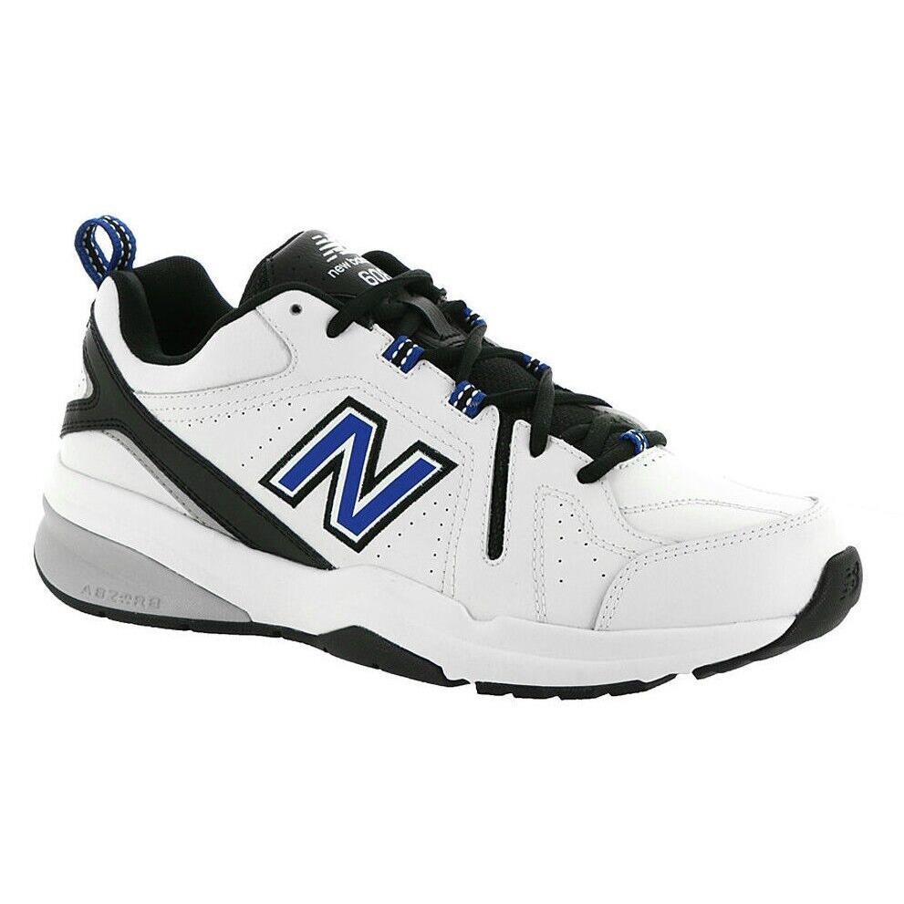 New Mens New Balance MX608v5 White Navy Black Leather Shoes Wide (2E)