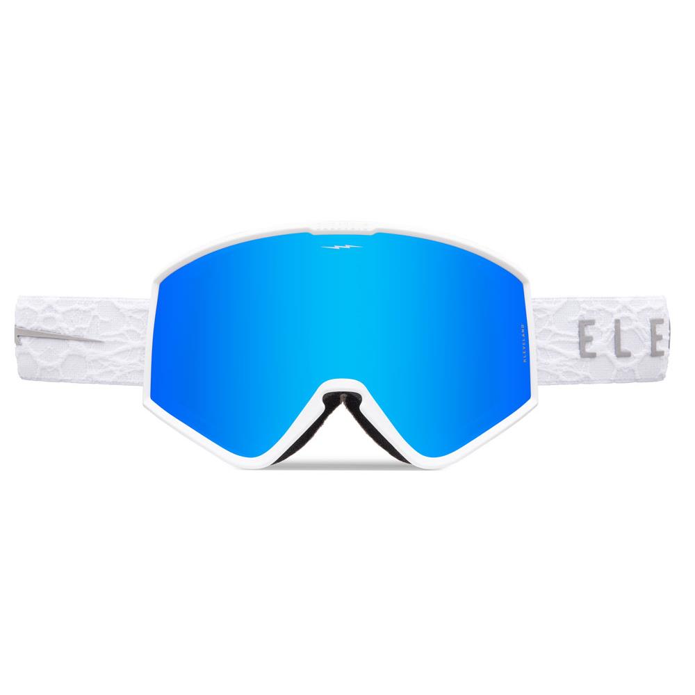 Electric Kleveland Goggles -new- Premium Cylindrical Lens + Extra Low Light Lens Mat White Nuron / Blue Chrome 23% + Yellow 67%