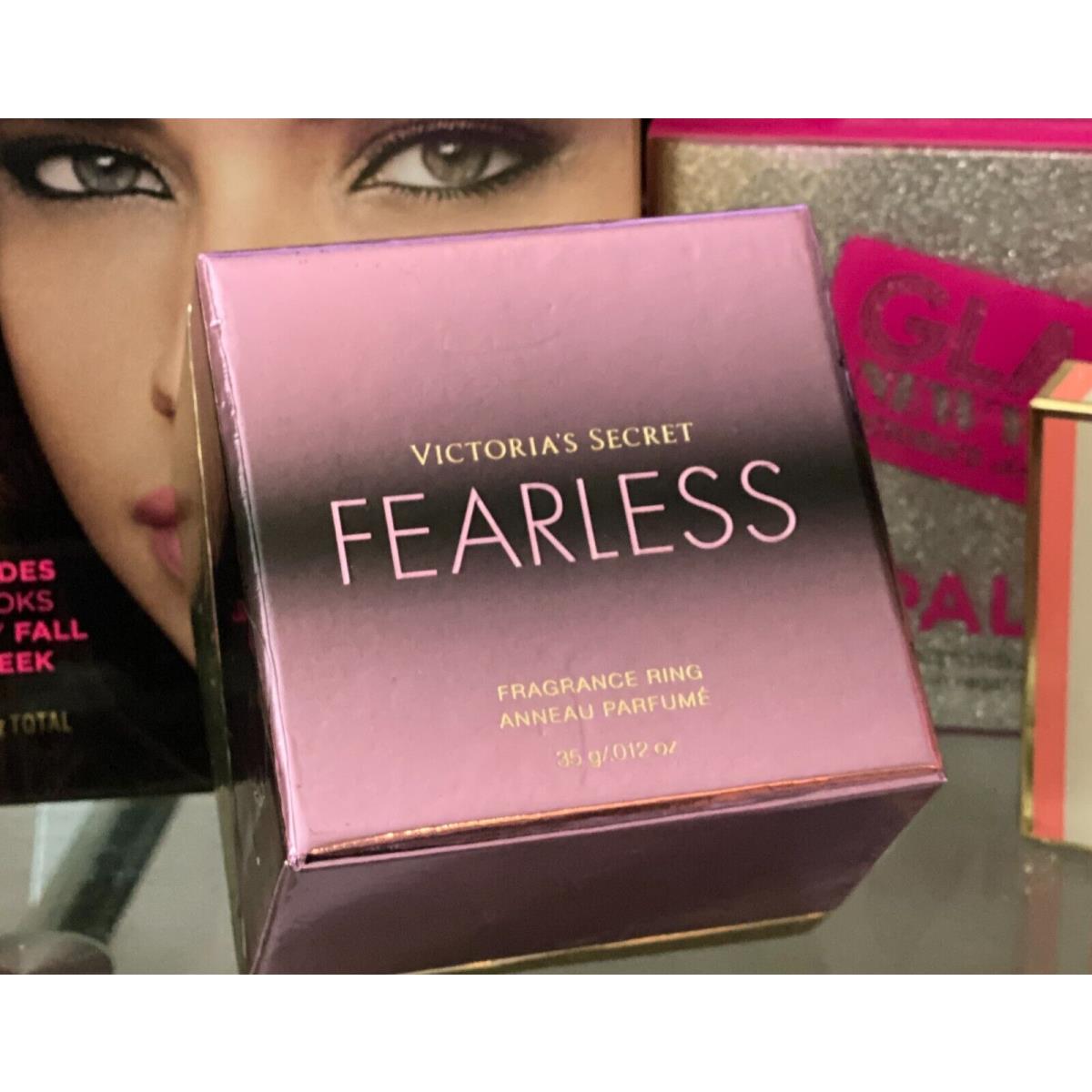 Victoria`s Secret Fearless Solid Fragrance Ring Gold Tone .012 oz Rare Item