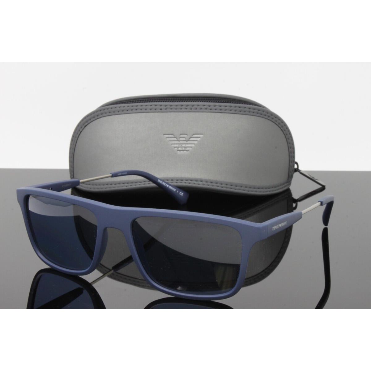 Emporio Armani Sunglasses Men`s Square EA4151 575480 Matte Blue 56mm Blue Lens