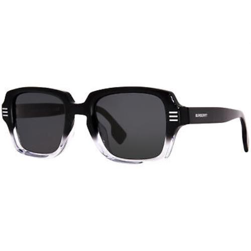 Burberry BE4349F 394887 Sunglasses Men`s Black/grey Rectangle Shape 51mm - Frame: Black, Lens: Gray
