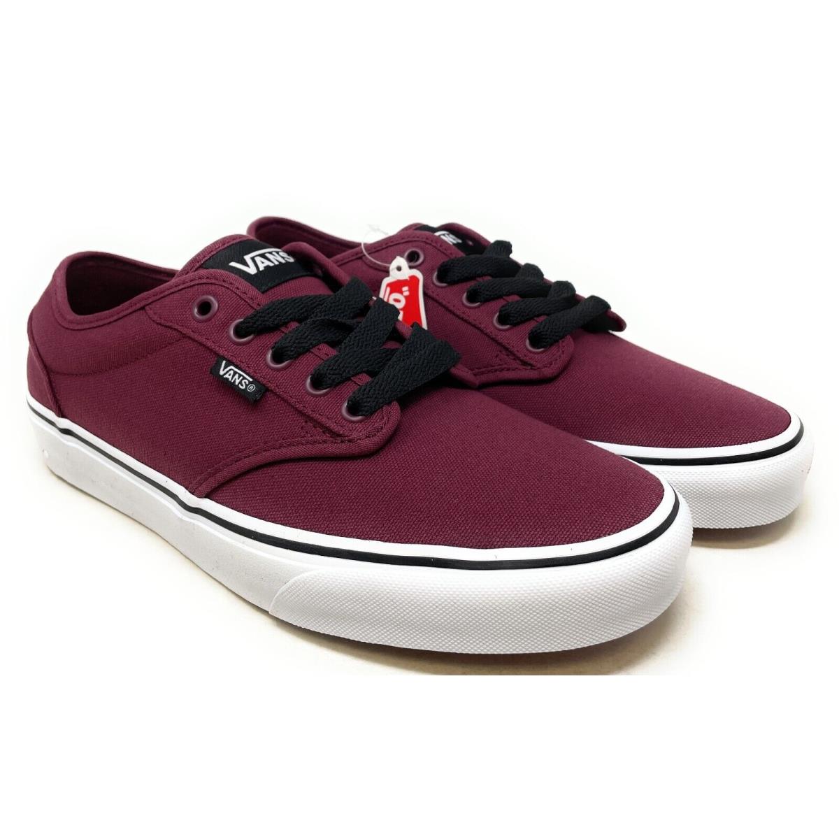 Vans Mens Atwood Skateboarding Shoes Canvas Oxblood/white