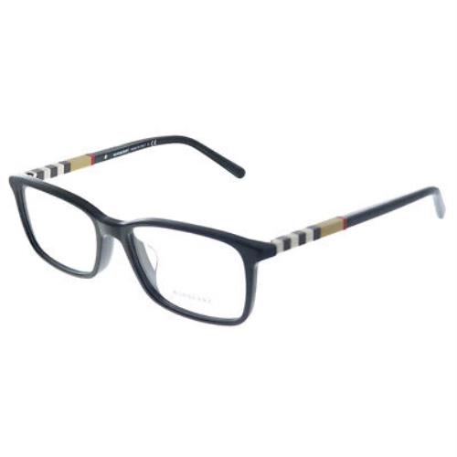 Burberry BE 2199F 3001 Black Plastic Rectangle Eyeglasses 55mm
