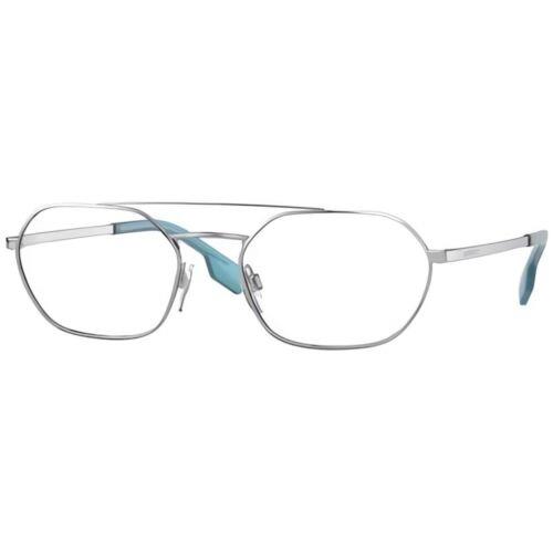 Burberry Men`s Eyeglasses Silver Metal Full-rim Frame Burberry 0BE1351 1005