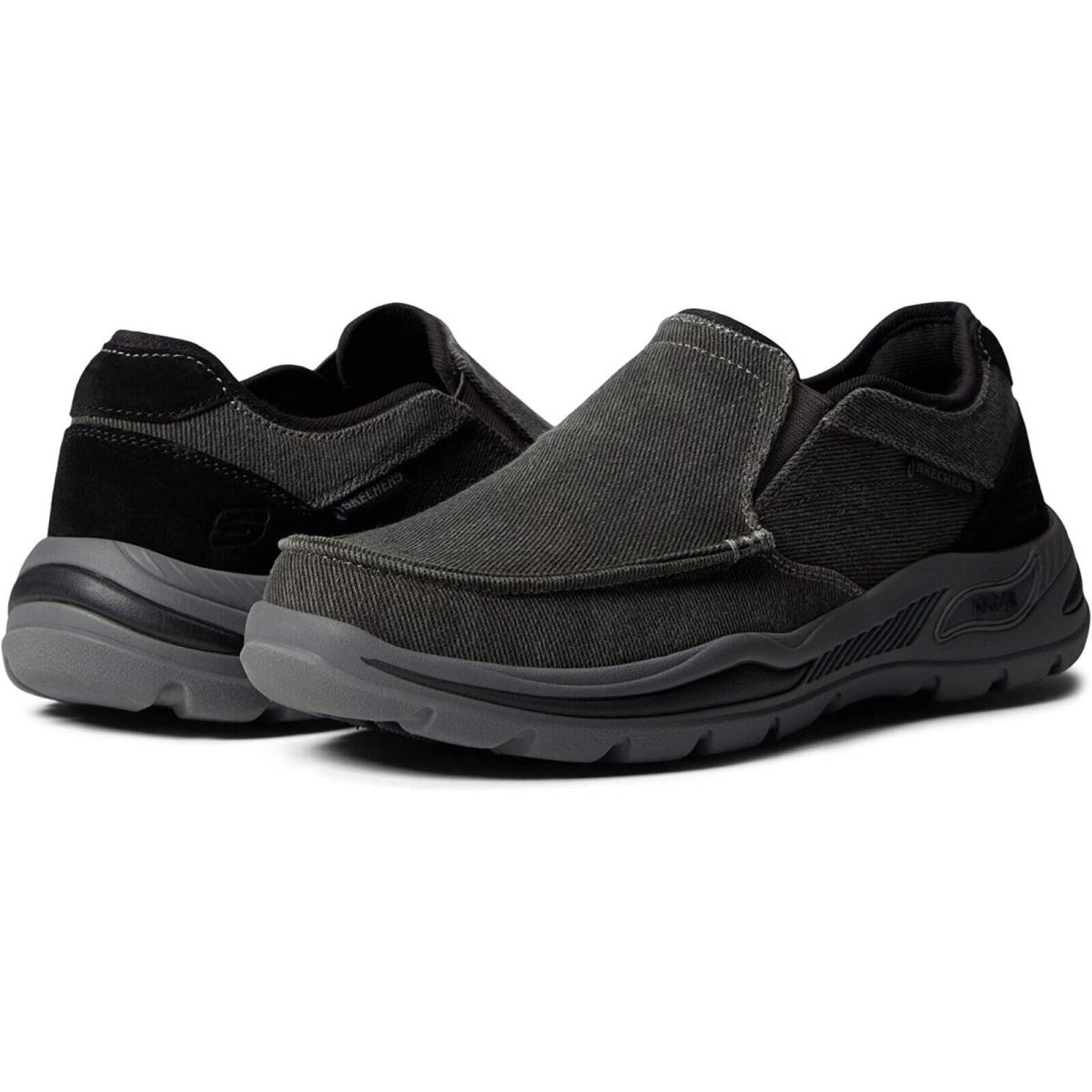 Skechers N7871 Mens Black Arch Fit Motley Daven Slip-on Shoes Size US 9 EU 42