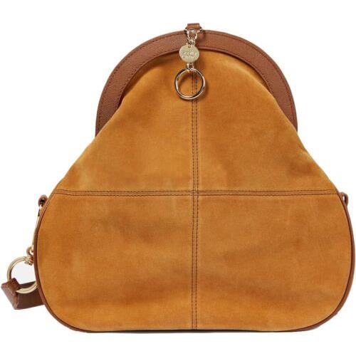 See By Chloe Women Removable Strap Shoulder Leather Suede Bag 242-Caramello OS