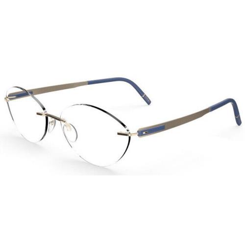 Silhouette Eyeglasses Blend 52/15/135 Gold / Navy Blue 5555/CV-7630