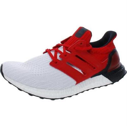 Adidas Mens Ultraboost White Knit Running Shoes Sneakers 12 Medium D Bhfo 6174 - White/Red