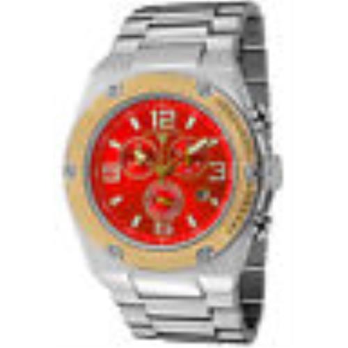 Swiss Legend 40025P-55-GB Throttle Chronograph Two-tone SS Red Dial Men`s Watch