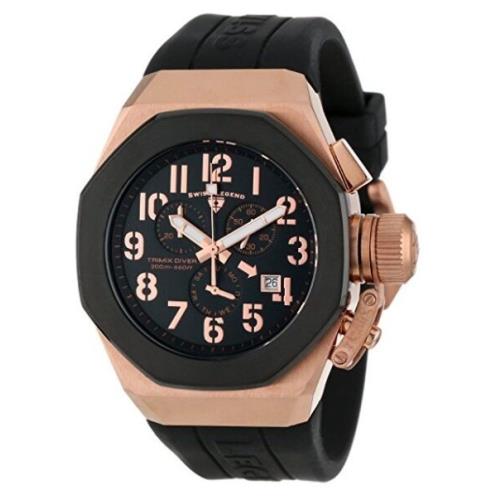 Swiss Legend 10542-RG-01-BB Mens Trimix Diver Black Chronograph Watch