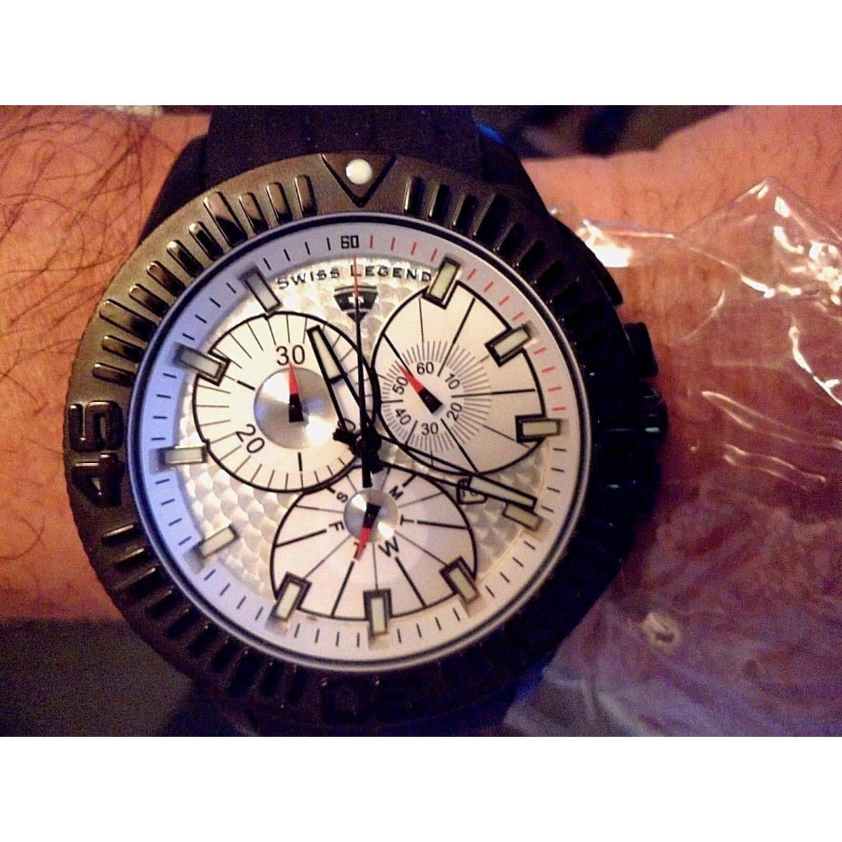 Swiss Legend Mens Evolution Chronograph Silvertextured Dial Watch