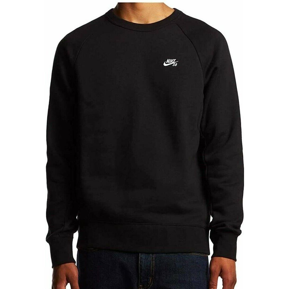 Men`s Nike SB Skateboarding Crew Sweatshirt Black AQ9563-010 L