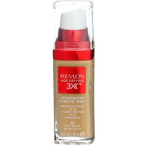 3 Pack Revlon Age Defying 3X Firming + Lifting Makeup Foundation Soft Beige