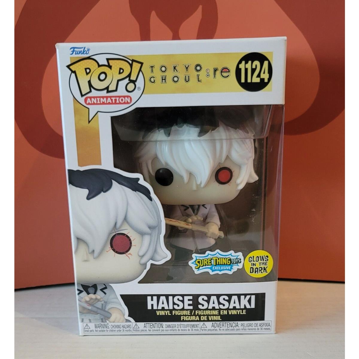 Funko Pop Anime Haise Sasaki 1124 Tokyo Ghoul Gitd Sure Thing Excl W/protector