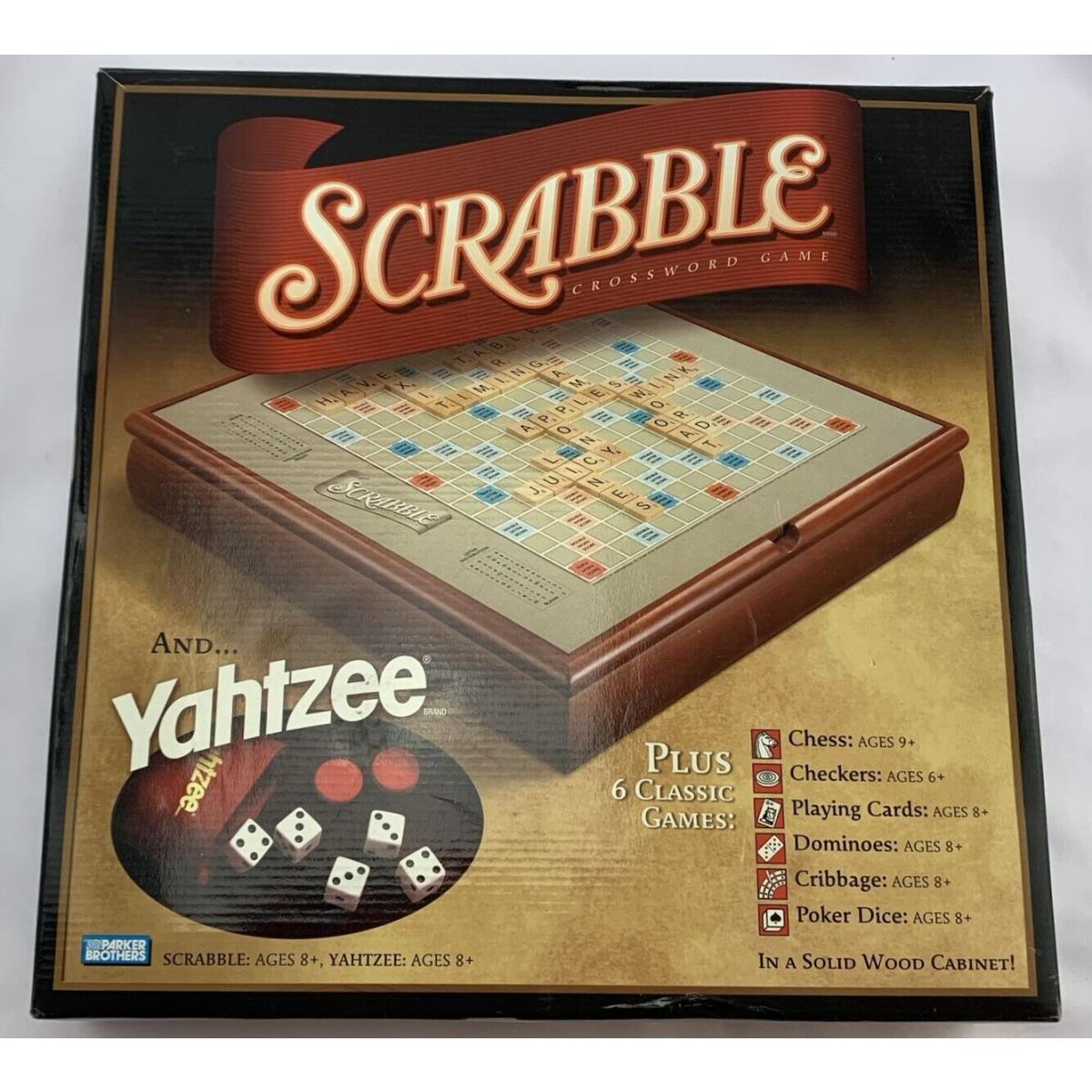 2005 Scrabble Luxary Deluxe Set Yahtzee Chess Cards Dominoes Hasbro