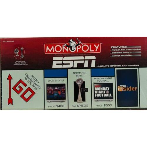 Vintage Monopoly Espn Ultimate Sports Fan Edition Board Game Hasbro