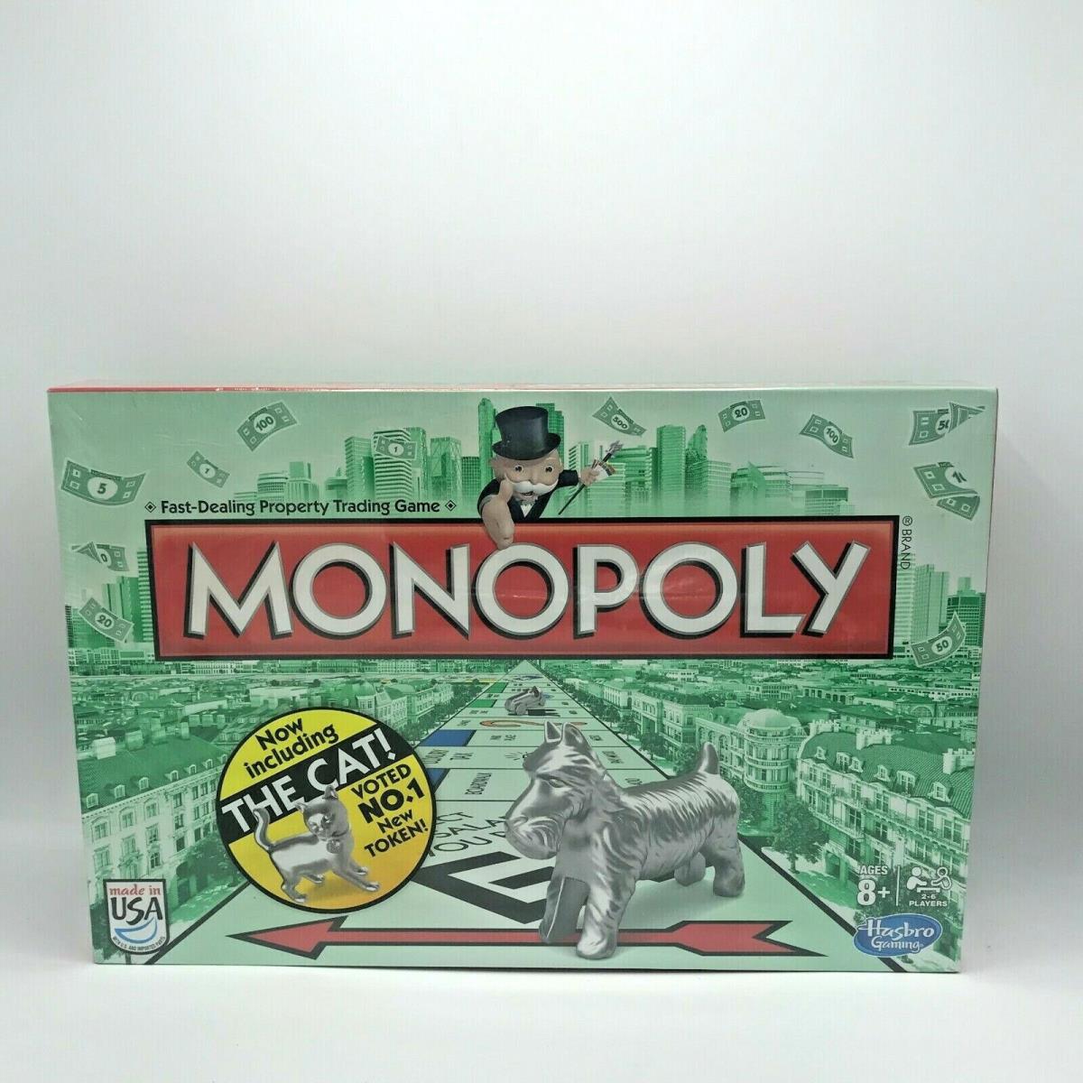 Hasbro Monopoly Board Game with Cat Token Rare Cat is Back