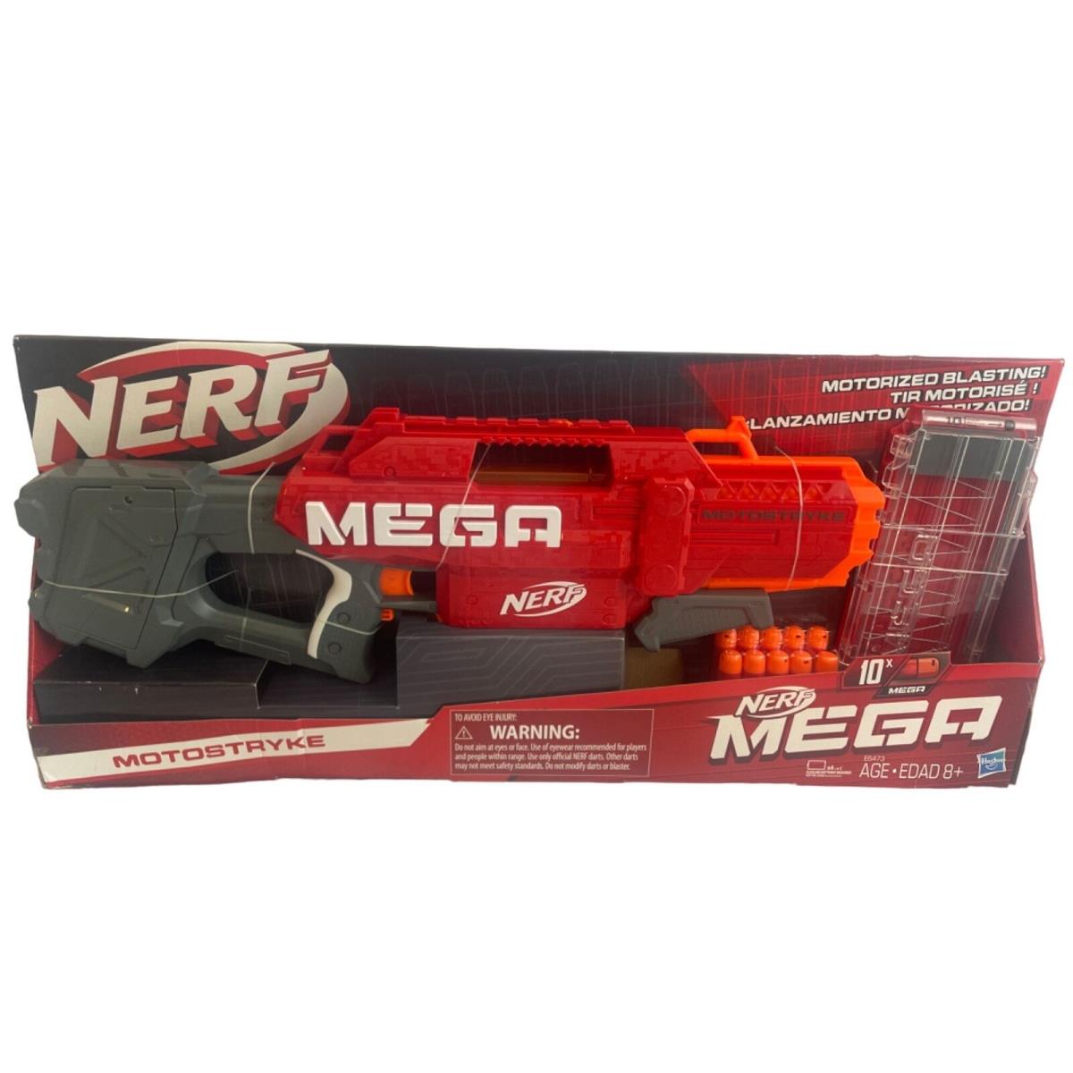 Two Nerf Mega Motostryke Motorized 10 Dart Blaster E6473 - Red - 2 Guns