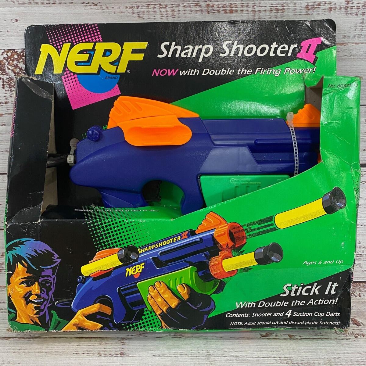 Vintage 1995 Nerf Gun Sharp Shooter II Blaster Darts 90s Kenner