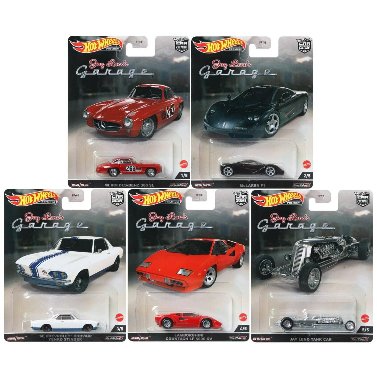 Hot Wheels Car Culture Jay Leno s Garage 5 Car Set Metal Die-cast Car Model 1/64