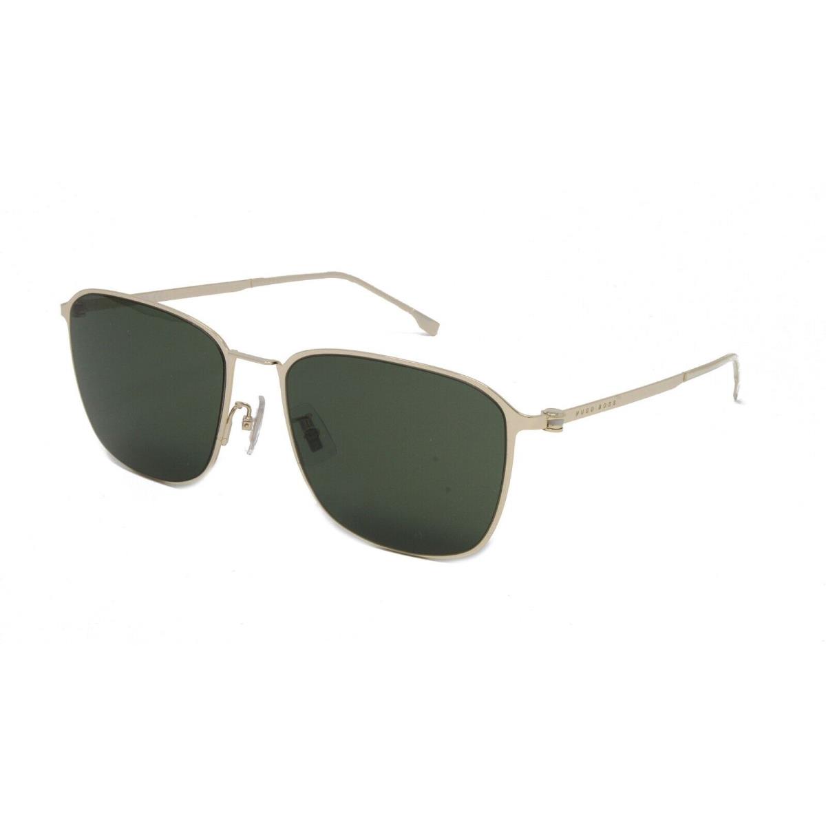Boss Hugo Boss Sunglasses Men`s Square 1405/F/SK J5G Gold 59mm Green Lens - Gold Frame, Green Lens