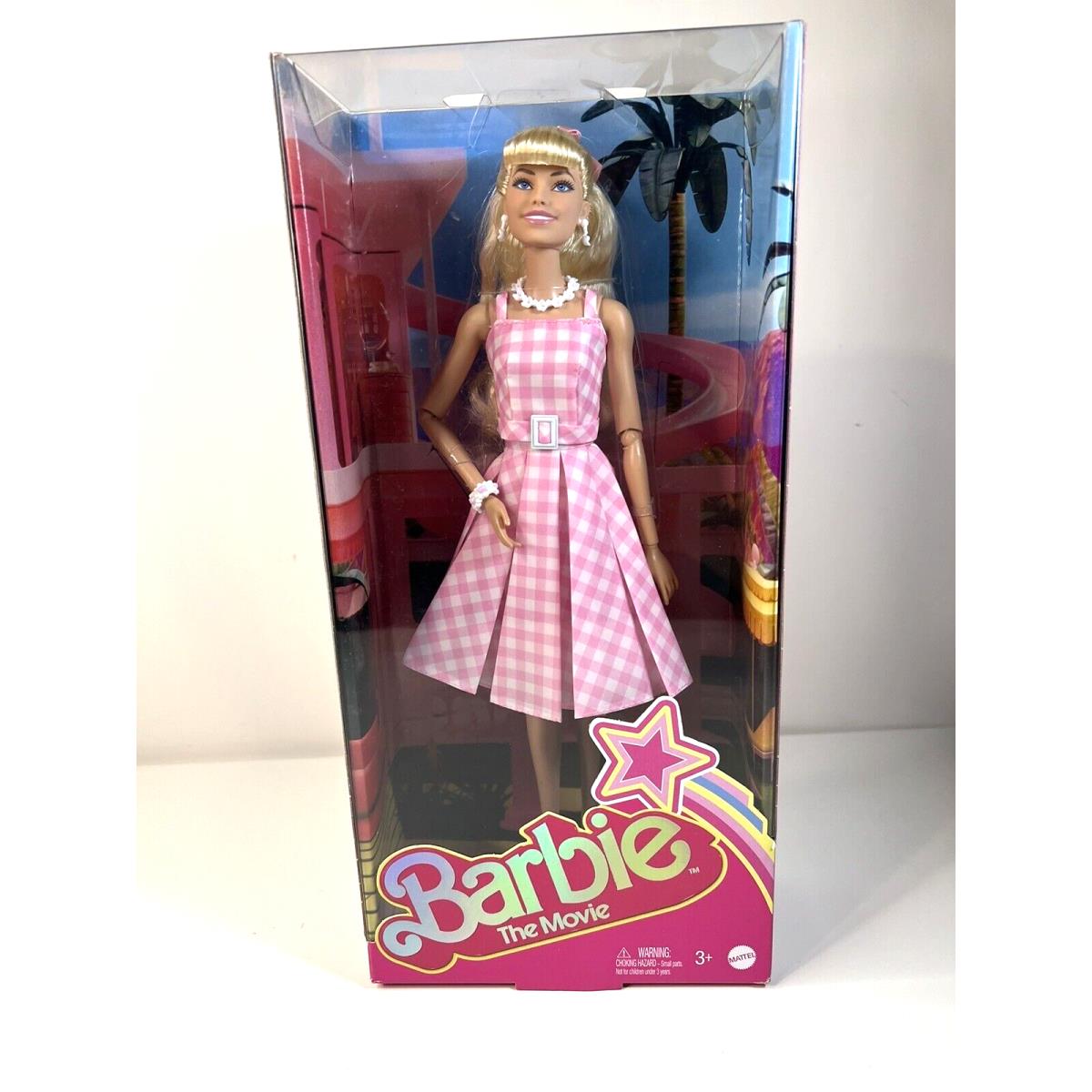 Barbie The Movie Pink Gingham Dress Margot Robbie Collectible Doll 2023