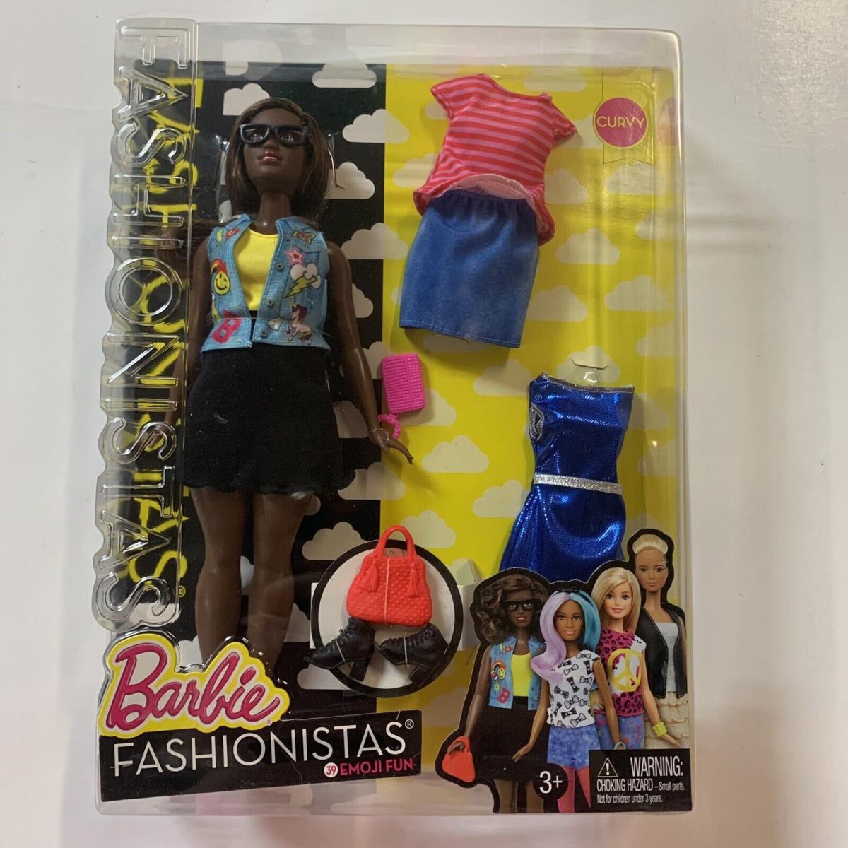 Barbie Fashionistas Barbie Doll Emoji Fun Curvy Body 39 African American Doll