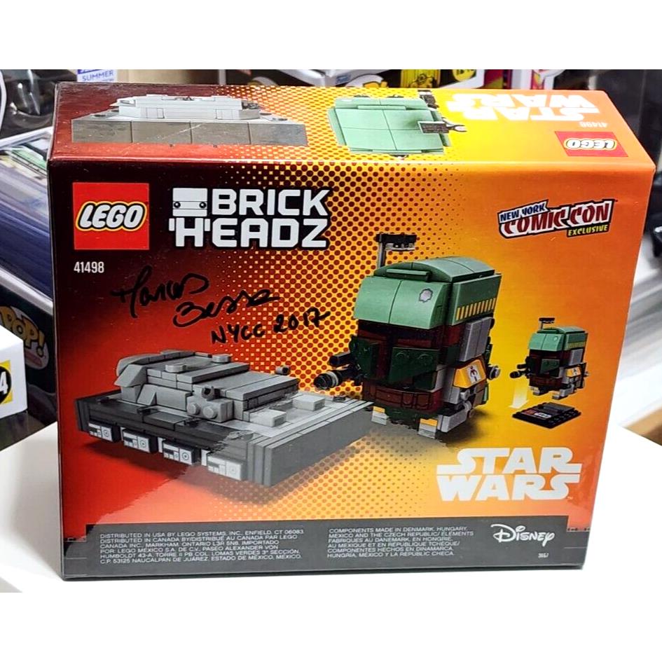 Lego Star Wars Brickheadz 2017 Boba Fett Han Solo Carbonite Nycc 41498 Signed