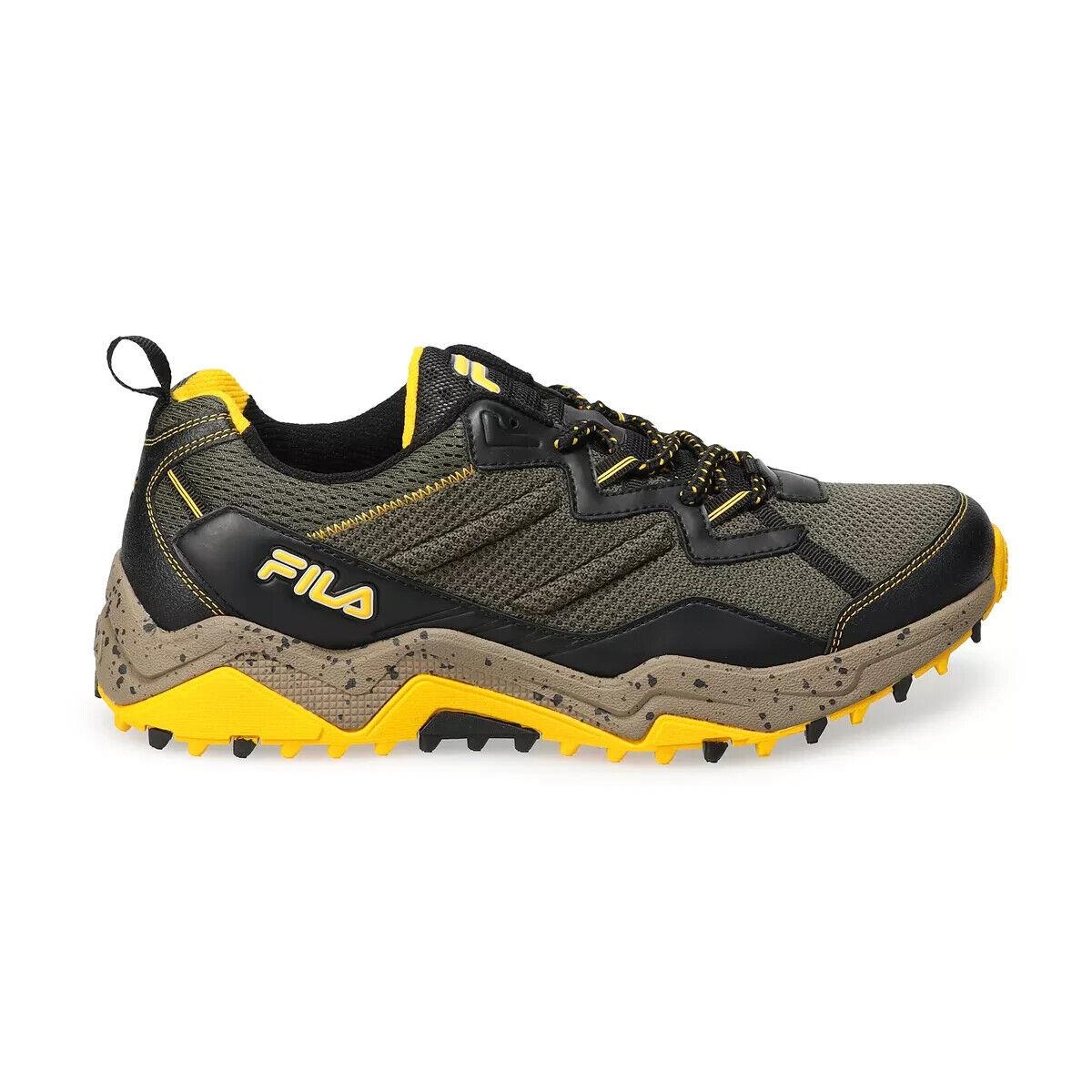 Fila Exhibition 6 N7654 Men`s Trail Hiking Shoes Dark Brown Size 12