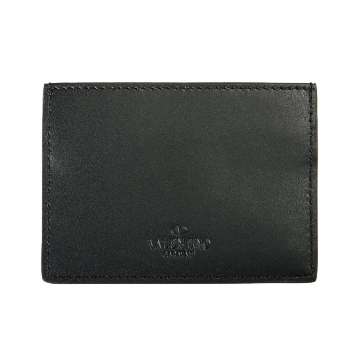 Valentino Garavani Women`s Vltn Black Leather Card Case