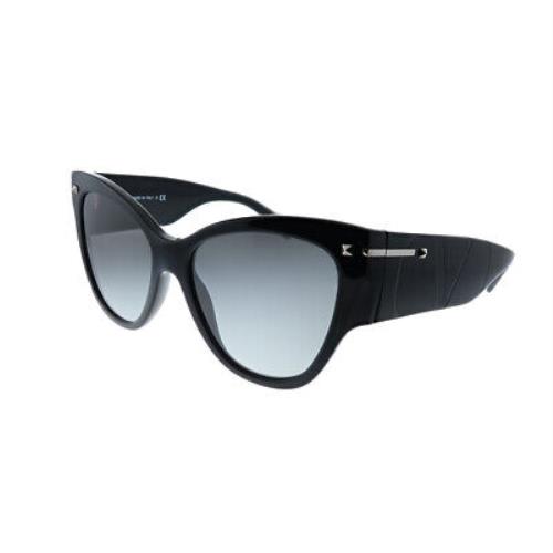 Valentino VA 4028 500111 Black Plastic Cat-eye Sunglasses Grey Gradient Lens