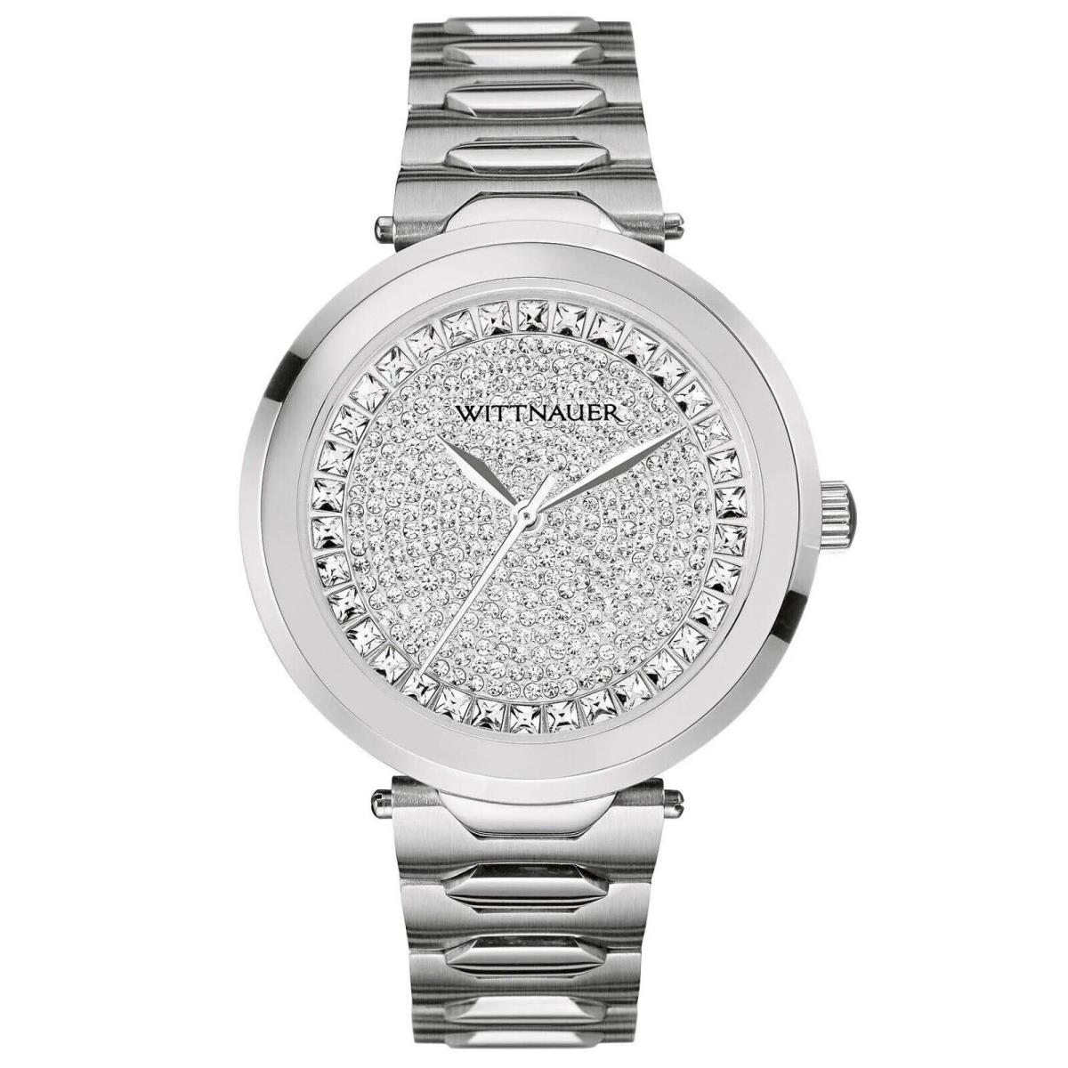 Wittnauer WN4026 Silver Tone Crystal Pave Dial Stainless Steel Women`s Watch