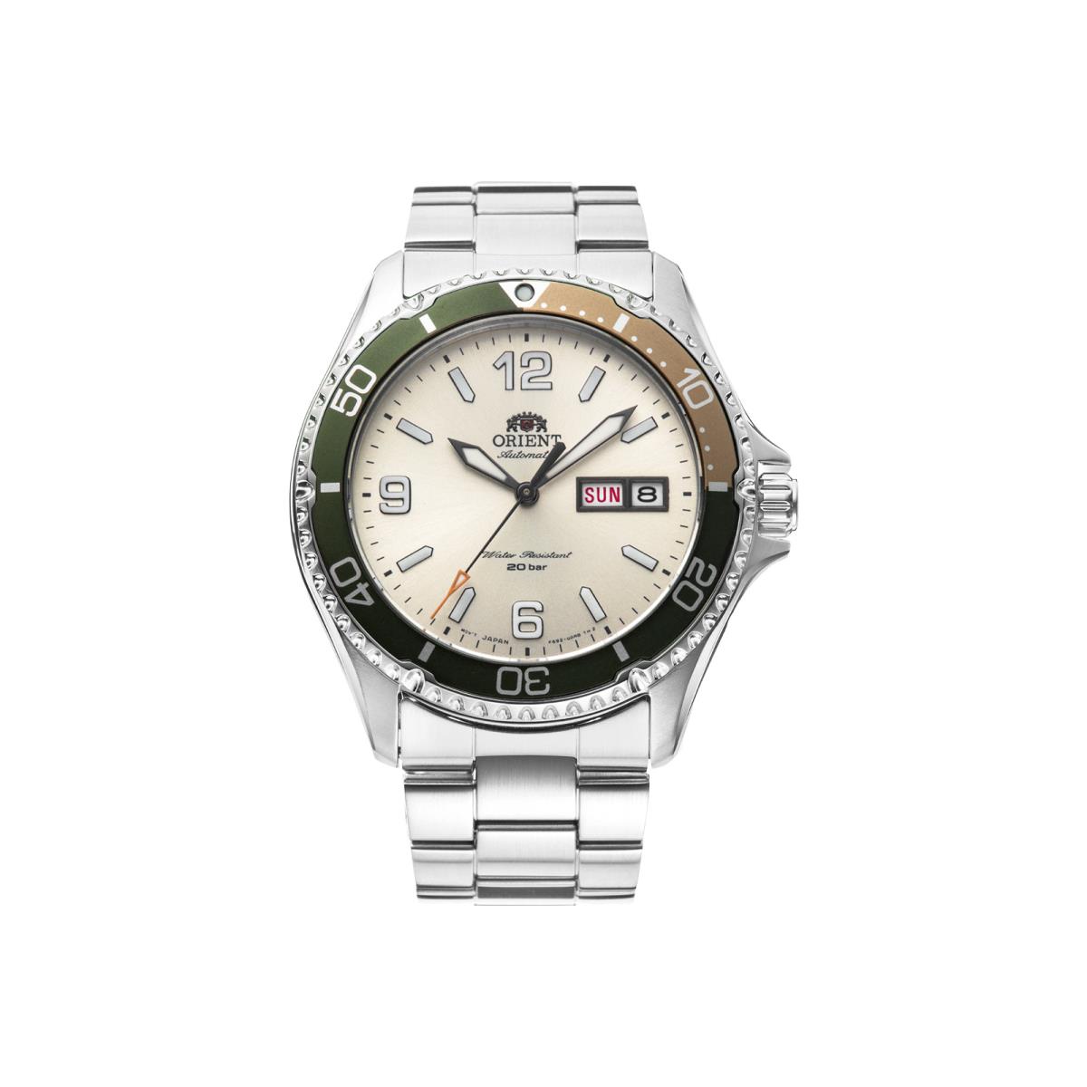 Orient Mako-3 Japanese Automatic 200m Diver Watch with Sapphire Crystal Ivory - RA-AA0821S19B