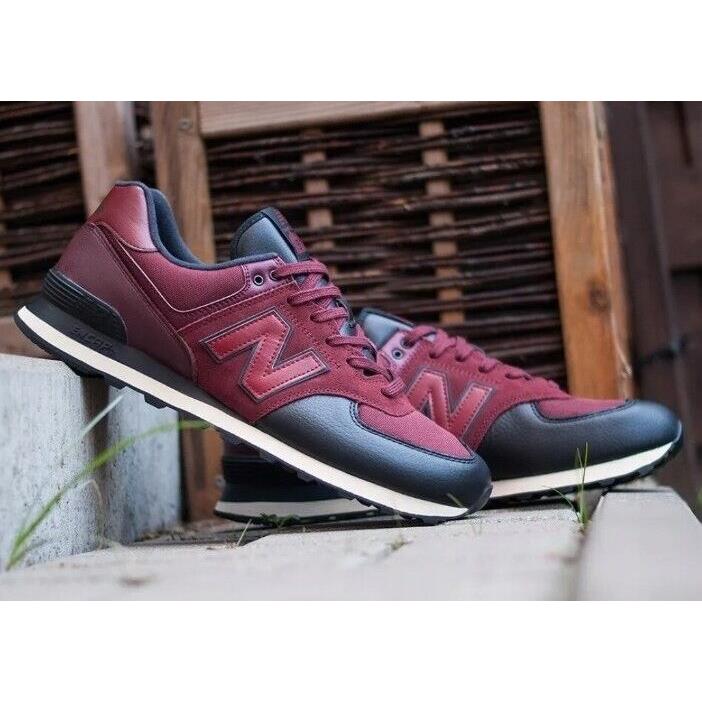 New Balance ML574LHB Men`s Classic Shoe Black Burgundy Iconic