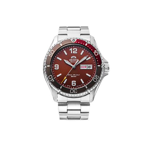 Orient Mako-3 RA-AA0820R19B RA-AA0820R 200m WR Sapphire Crystal - Matte Red Dial, Silver Band