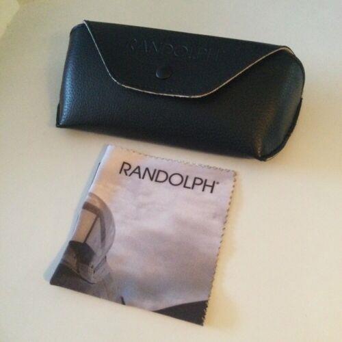 Randolph Black Leather Sunglasses Case with Cleaning Cloth