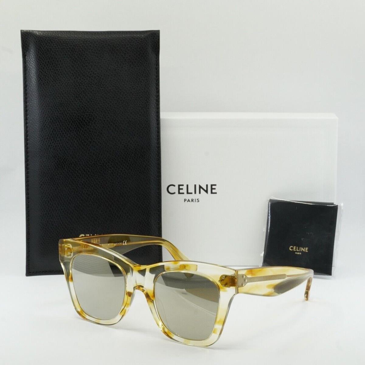 Celine CL4004IN 56C Yellow Havana/smoke Mirror 50-22-150 Sunglasses