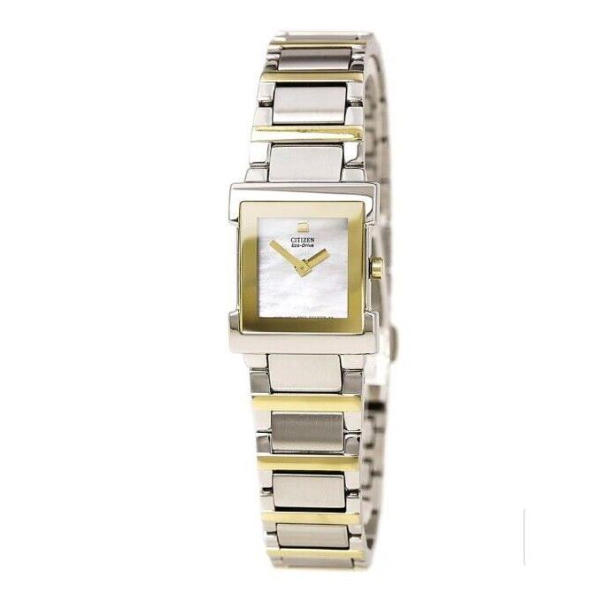 Citizen EW9904-56D Women`s Lucca Mop Dial Two Tone Bracelet Eco-drive Watch