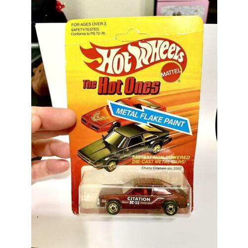 Vintage Hot Wheels 1/64 Scale Die-cast No. 3362 Chevy Citation On Card