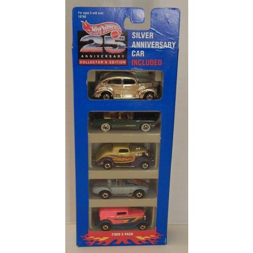Hot Wheels Ford Gift 5 Pack 25th Anniversary Fat Fendered Mustang Cobra 3-Window