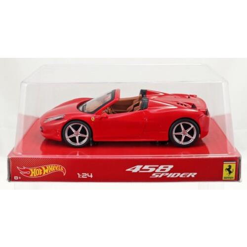 Hot Wheels Ferrari 458 Spider BLY64 Never Removed From Box 2014 Red 1:24