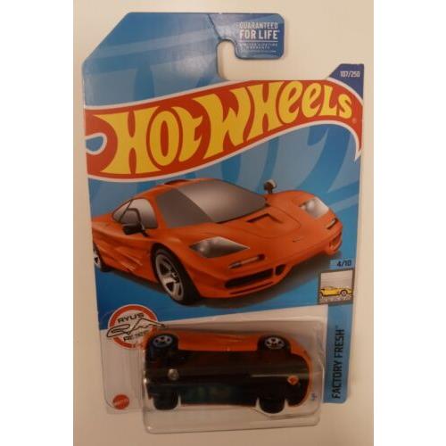 Hot Wheels Mclaren F1 Orange Fresh No 107 Factory Error Car