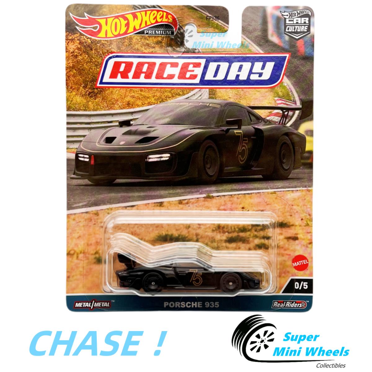 Chase Hot Wheels - Porsche 935 Black - Car Culture Race Day /w Case Protector