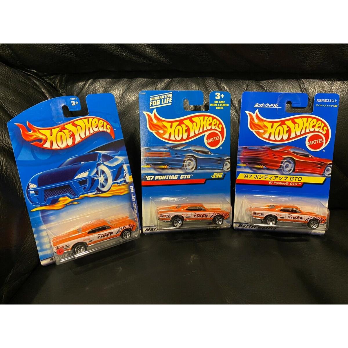 Hot Wheels Pontiac Gto Japanese Card and 2 Other Variations